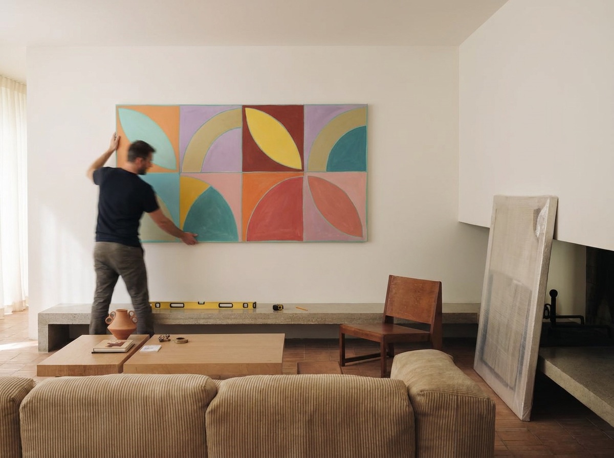 Œuvre installée dans un intérieur